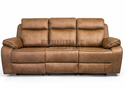 Killmore 3 Seater Fabric Manual Recliner- Tan