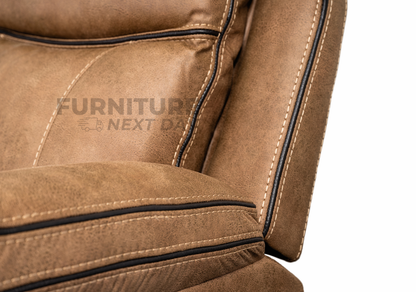 Killmore 3 Seater Fabric Manual Recliner- Tan