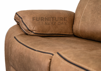 Killmore 3 Seater Fabric Manual Recliner- Tan