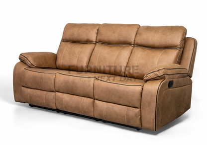 Killmore 3 Seater Fabric Manual Recliner- Tan