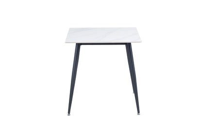 Lorca 0.75n Square Dining Table, White with Black Leg