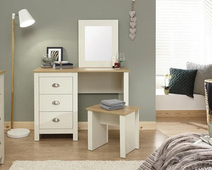 Logan Dressing Table Set - White & Barley Oak