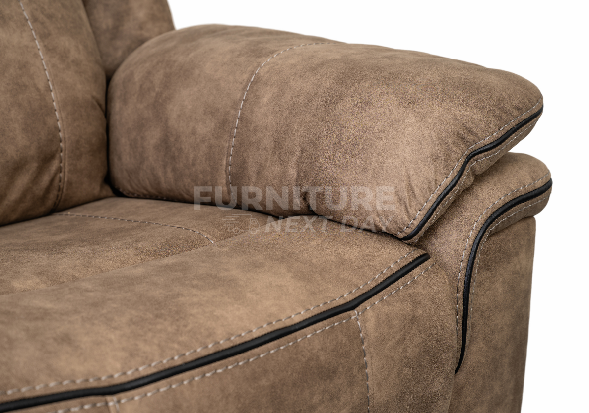 Lucan 2 Seater Brown Fabric