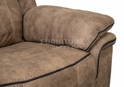 Lucan 2 Seater Brown Fabric