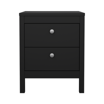 Madrid 2 Drawer Nightstand - Black