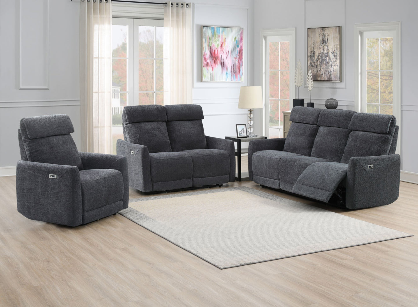 Edenmore 3+2 Power Recliner - Grey