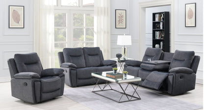 Foxlands 3+2+1 Seater Manual Recliner with Dropdown Table - Grey