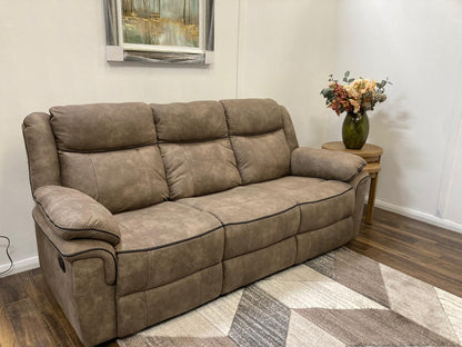 Lucan 3 Seater Manual Recliner - Brown