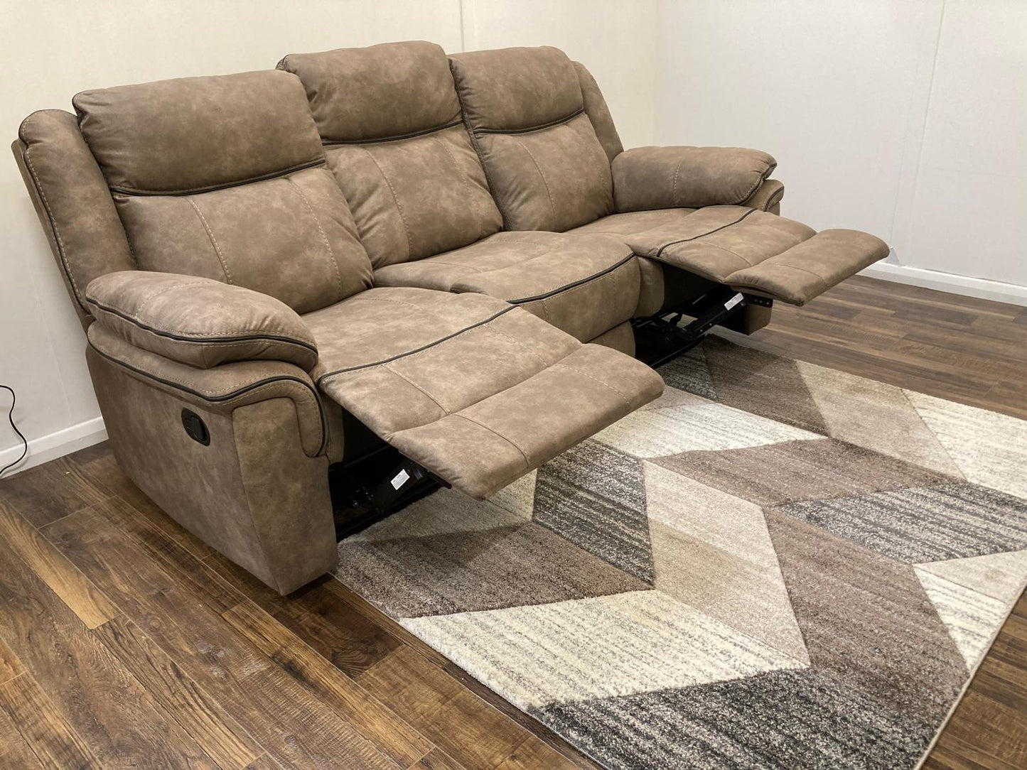 Lucan 3 Seater Manual Recliner - Brown