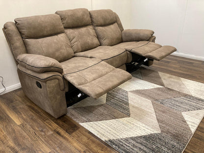Lucan 3 Seater Manual Recliner - Brown