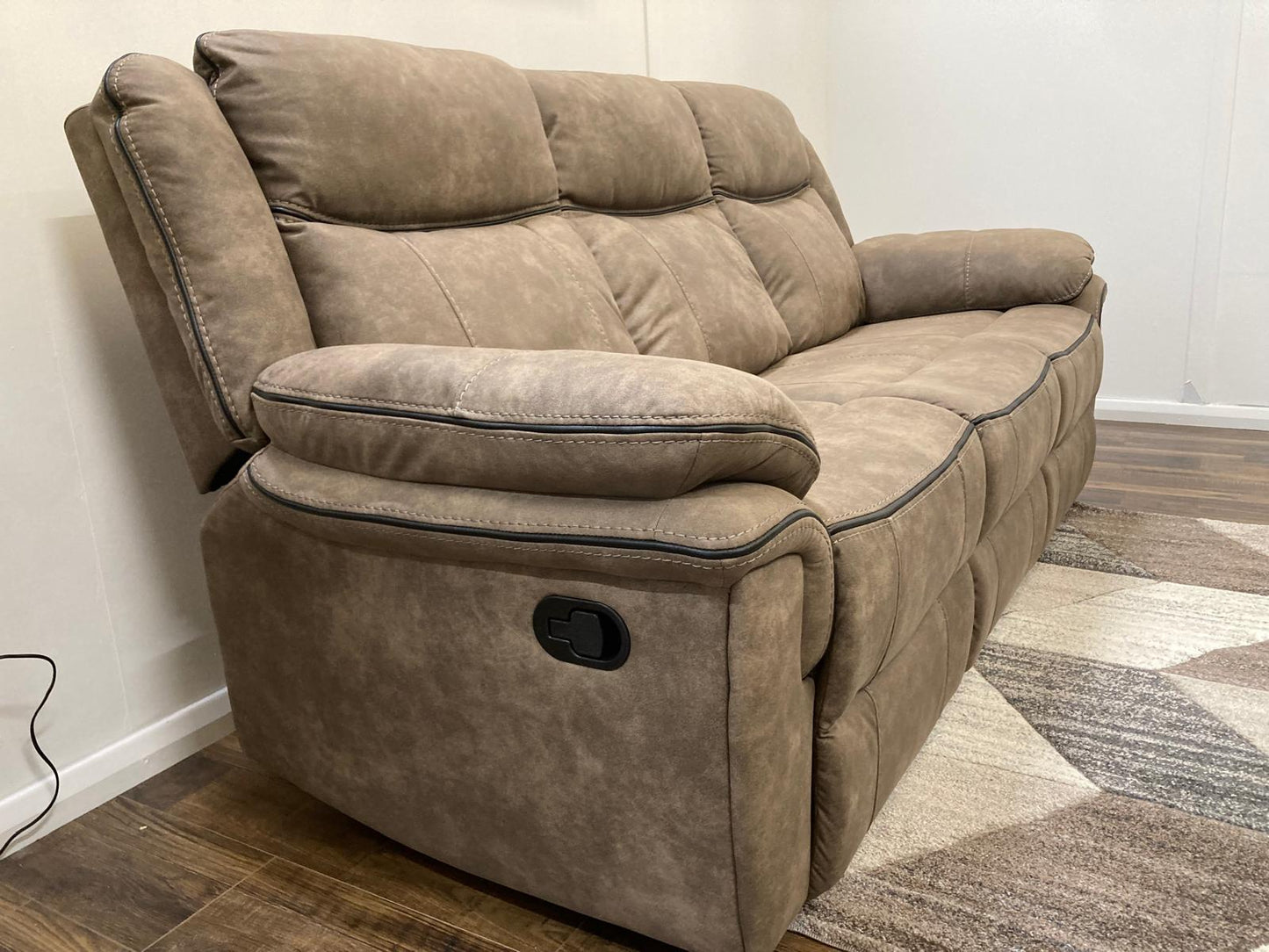 Lucan 3 Seater Manual Recliner - Brown
