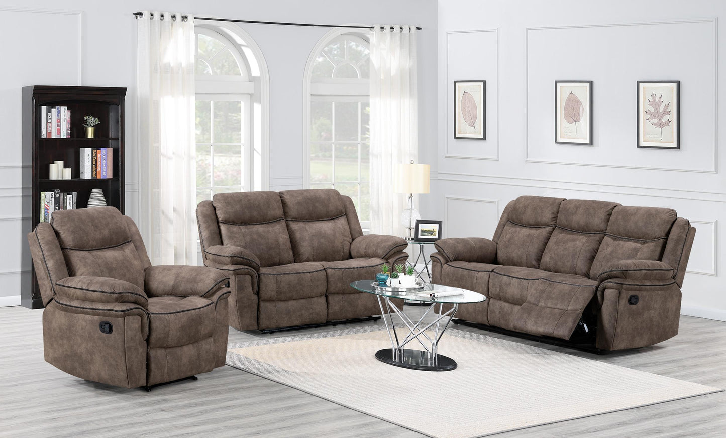 Lucan 1 Seater Fabric Manual Recliner- Brown