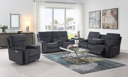 Springhill 2 Seater with Console Fabric Electric Recliner- Grey