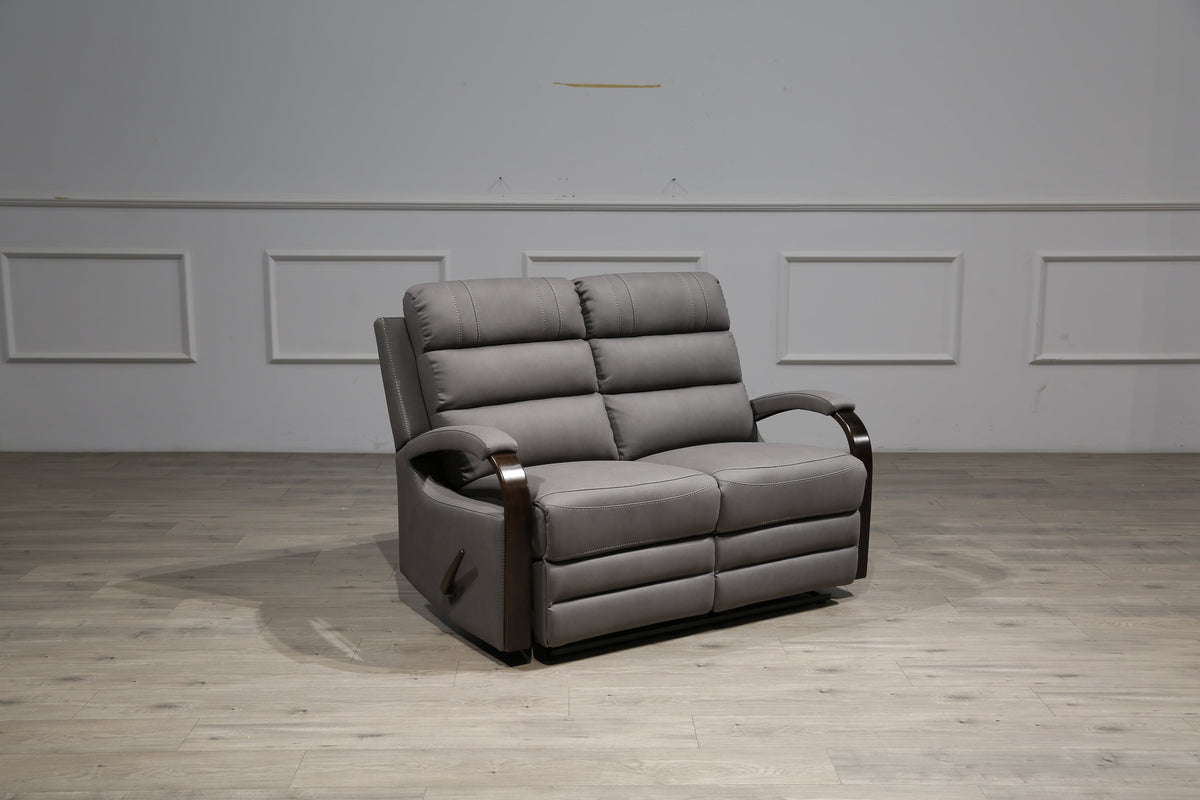 Tallaght 2 Seater Fabric Manual Recliner-Smoke Grey