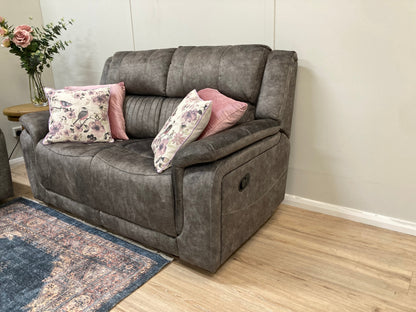 Virginia 2 Seater Manual Recliner - Light Grey