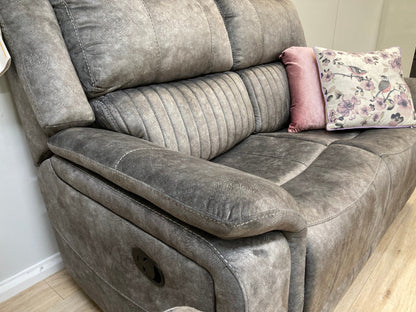 Virginia 2 Seater Manual Recliner - Light Grey