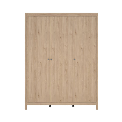Madrid 3 Piece Bedroom Set with 3 Door Robe - Jackson Hickory