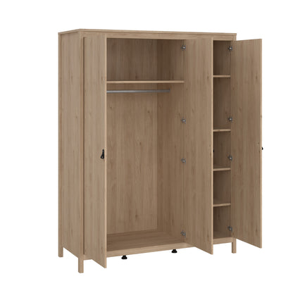 Madrid 3 Piece Bedroom Set with 3 Door Robe - Jackson Hickory