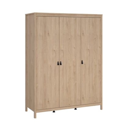 Madrid 3 Piece Bedroom Set with 3 Door Robe - Jackson Hickory