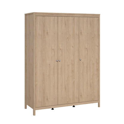 Madrid 3 Piece Bedroom Set with 3 Door Robe - Jackson Hickory