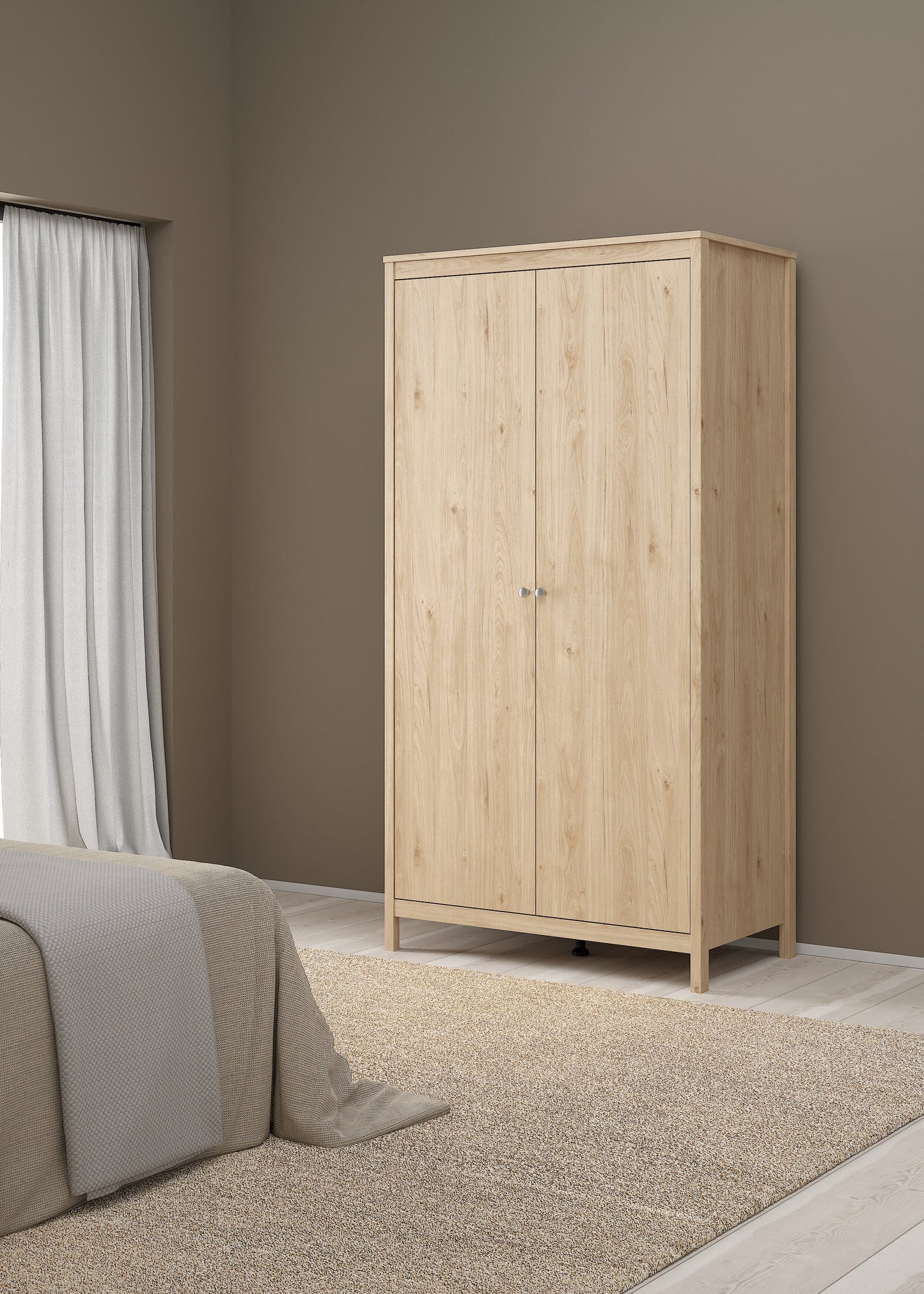 Madrid 2 Door Wardrobe - Jackson Hickory