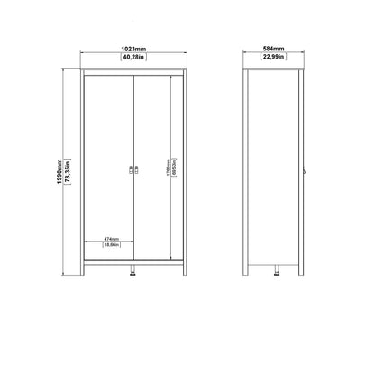 Madrid 2 Door Wardrobe - Black