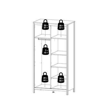 Madrid 2 Door Wardrobe - Black