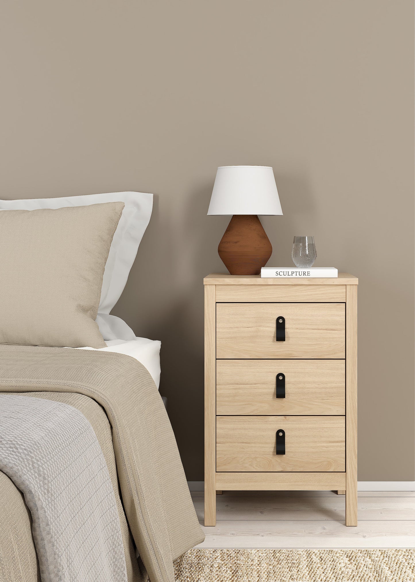 Madrid 3 Drawer Nightstand - Jackson Hickory