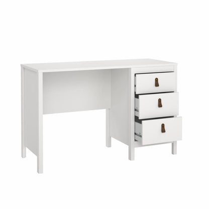 Madrid 3 Drawer Desk - White