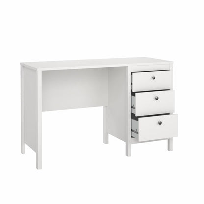 Madrid 3 Drawer Desk - White