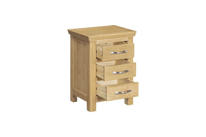 Manhattan 3 Drawer Bedside - Light Oak