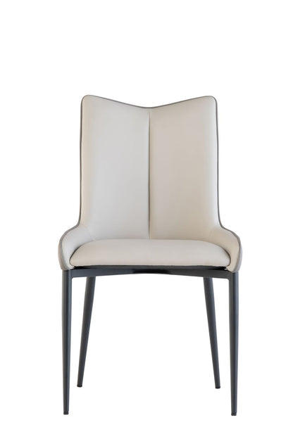 Naia Dining Chair Set of 2, Grey with Black Leg