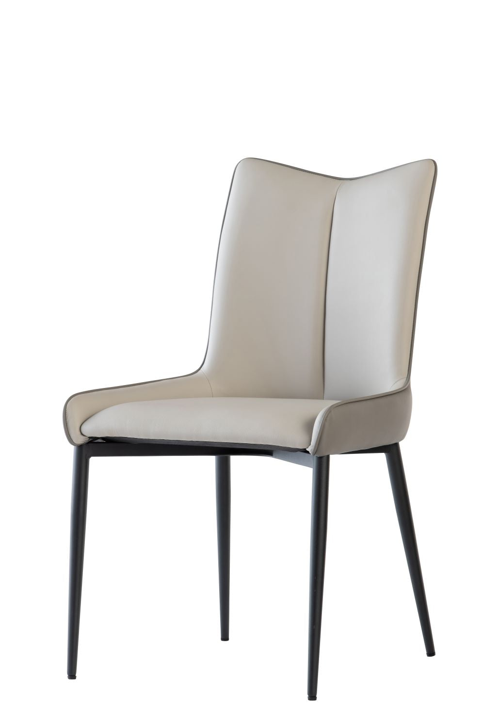 Naia Dining Chair Set of 2, Grey with Black Leg