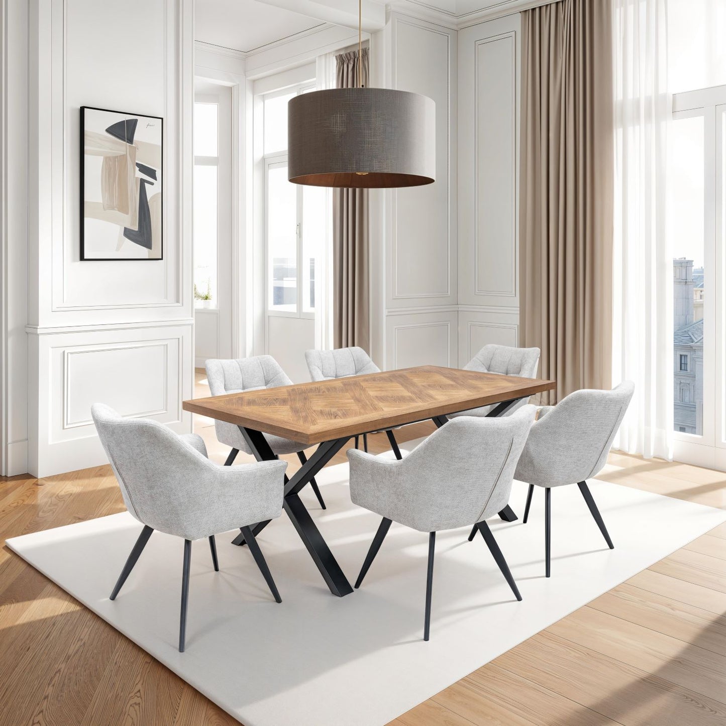 Pieropan Dining Chair Set of 2 - Light Grey