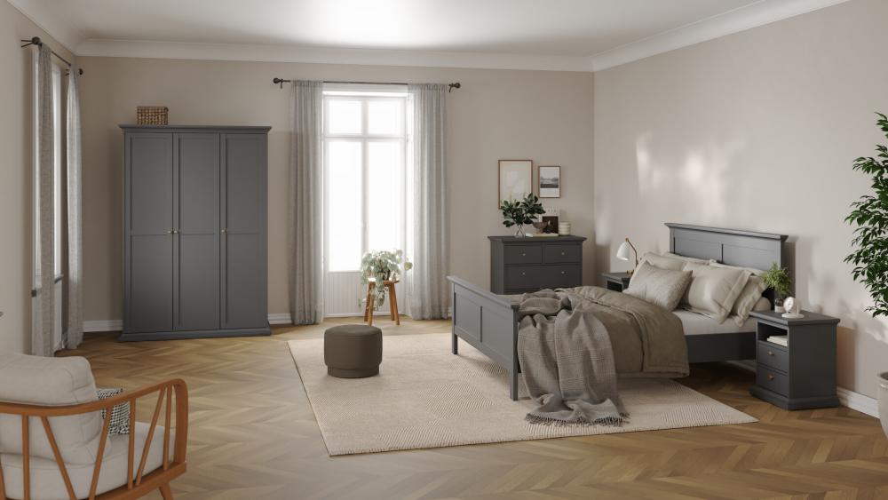 Paris 5 Piece Bedroom Set - King Size - Grey