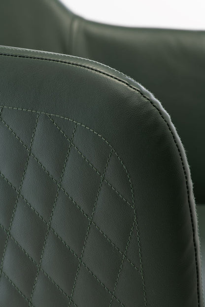 Redford Dale Dining Chair Set of 2, Dark Green with Brushed Brass Leg