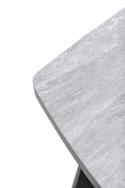 Roubine 1.2m Dining Table, Light Grey with Black Leg