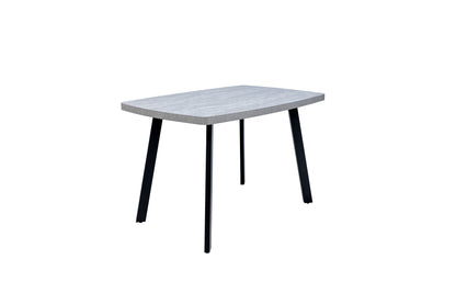 Roubine 1.2m Dining Table, Light Grey with Black Leg