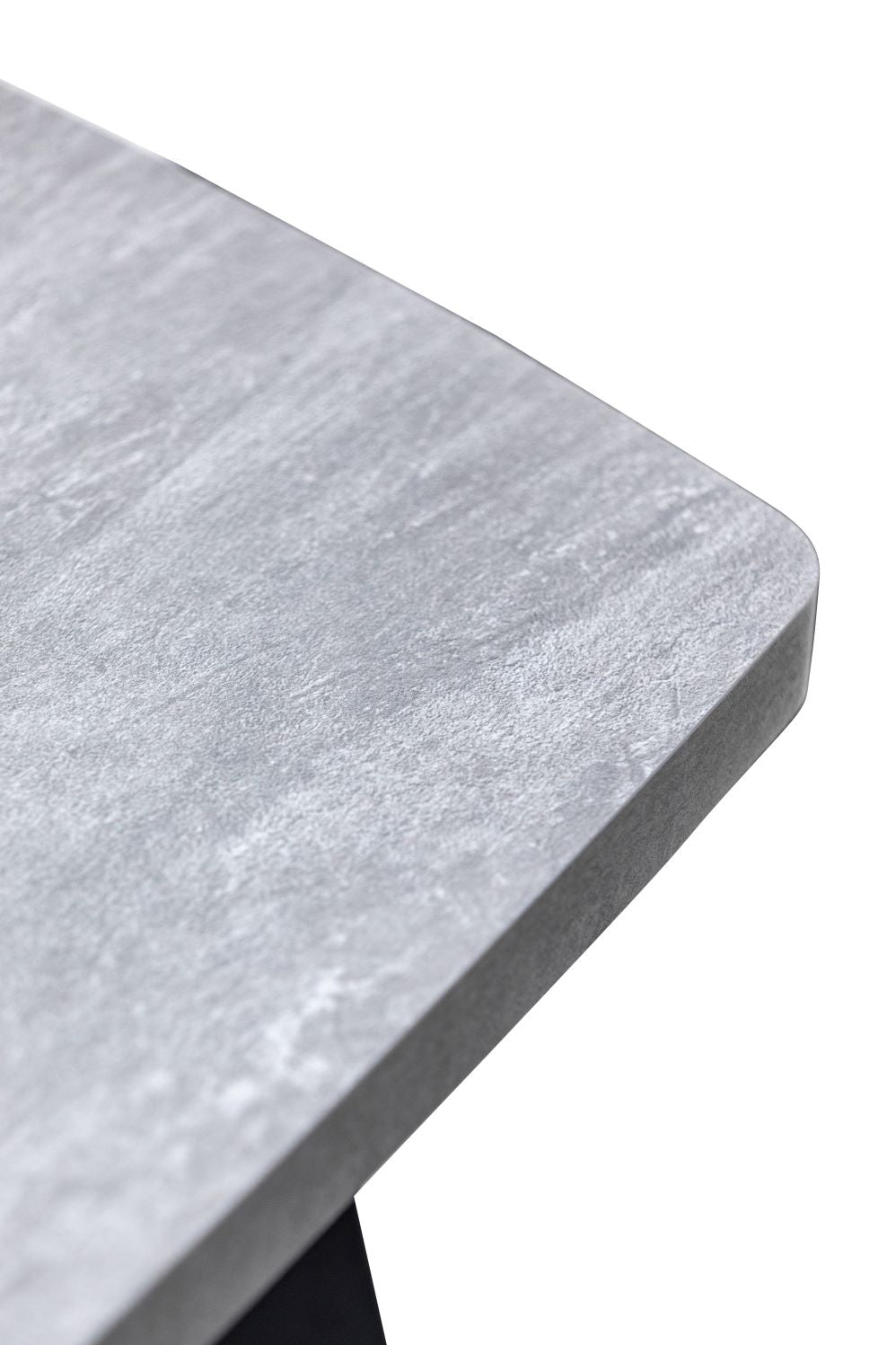 Roubine 1.6m Dining Table, Light Grey with Black Leg