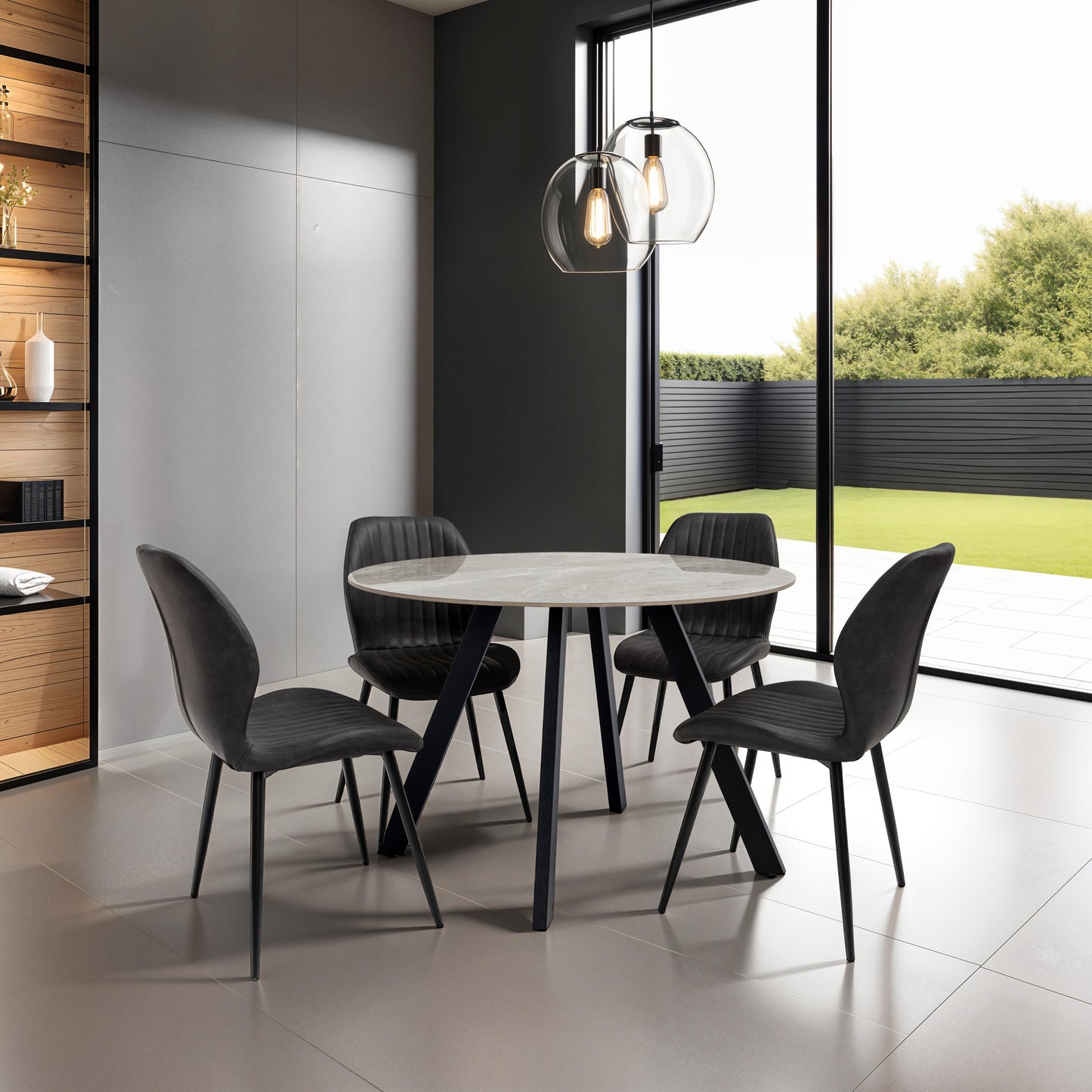 Sauignon Blanc 1.07m Round Dining Table - Grey