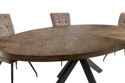 Sandgrove 1.8m Oval Dining Table - Dark Oak