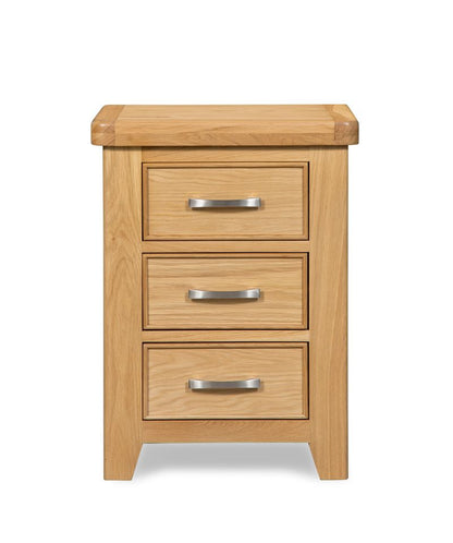 Sligo 3 Drawer Bedside - Light Oak