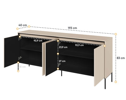 Taylor 4 Door Sideboard Cabinet - Beige