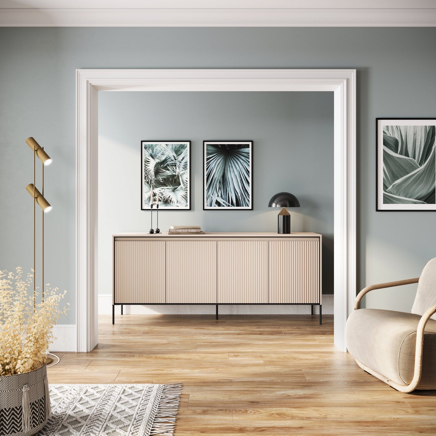 Taylor 4 Door Sideboard Cabinet - Beige