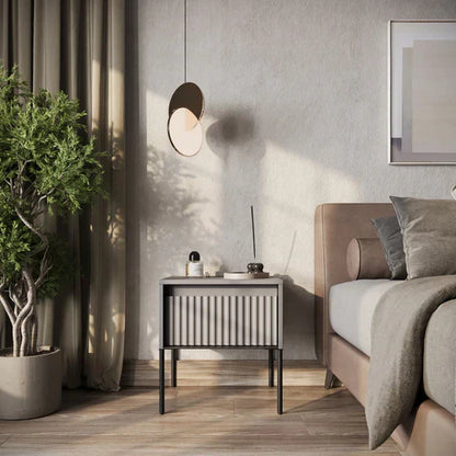 Taylor Side Table / Bedside Cabinet - Grey
