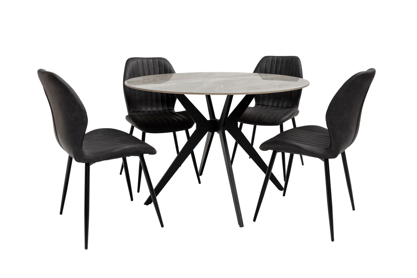 Tawse 1.1m Round Dining Table - Grey