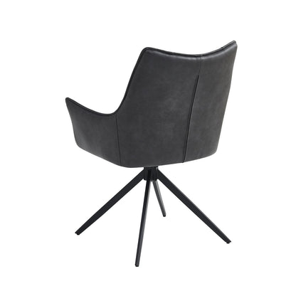 Vnvita Dining Chair Set of 2, Charcoal with Black Leg