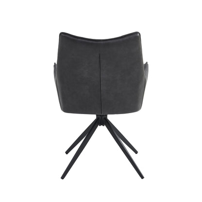 Vnvita Dining Chair Set of 2, Charcoal with Black Leg