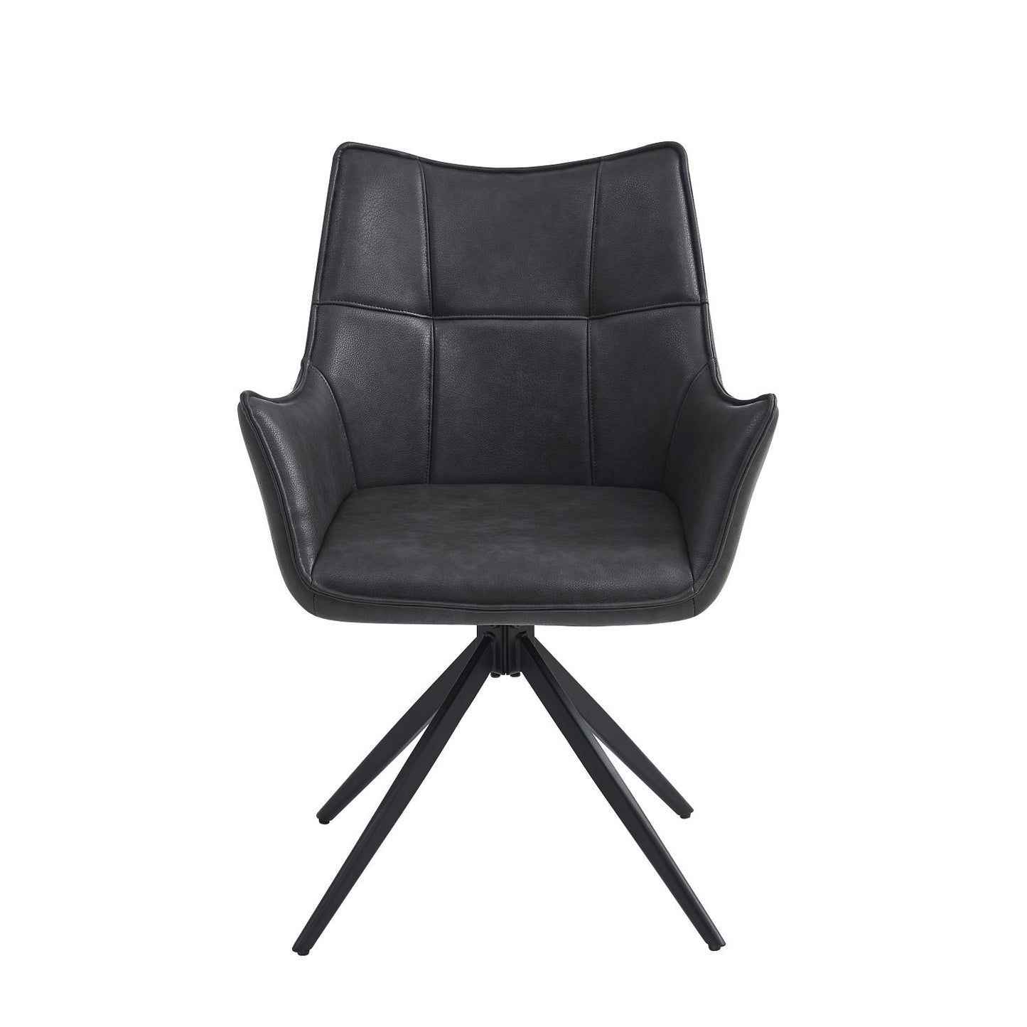 Vnvita Dining Chair Set of 2, Charcoal with Black Leg
