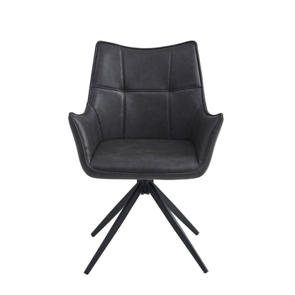 Vnvita Dining Chair Set of 2, Charcoal with Black Leg